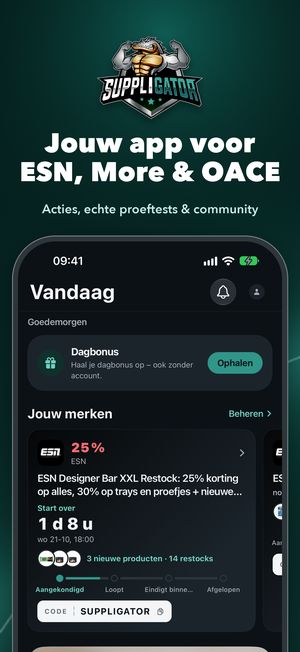 Suppligator-app: supplementacties van ESN, More Nutrition en OACE op je smartphone