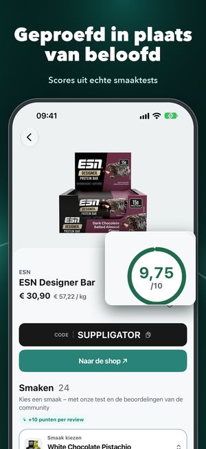Scores uit smaaktests en community-beoordelingen in de Suppligator-app