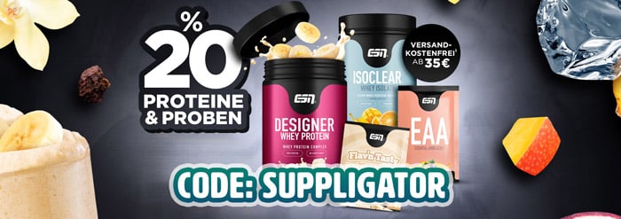 20% korting op eiwitten en 30% korting op proefpakketten bij de nieuwe ESN-actie + gratis verzending vanaf 35 euro