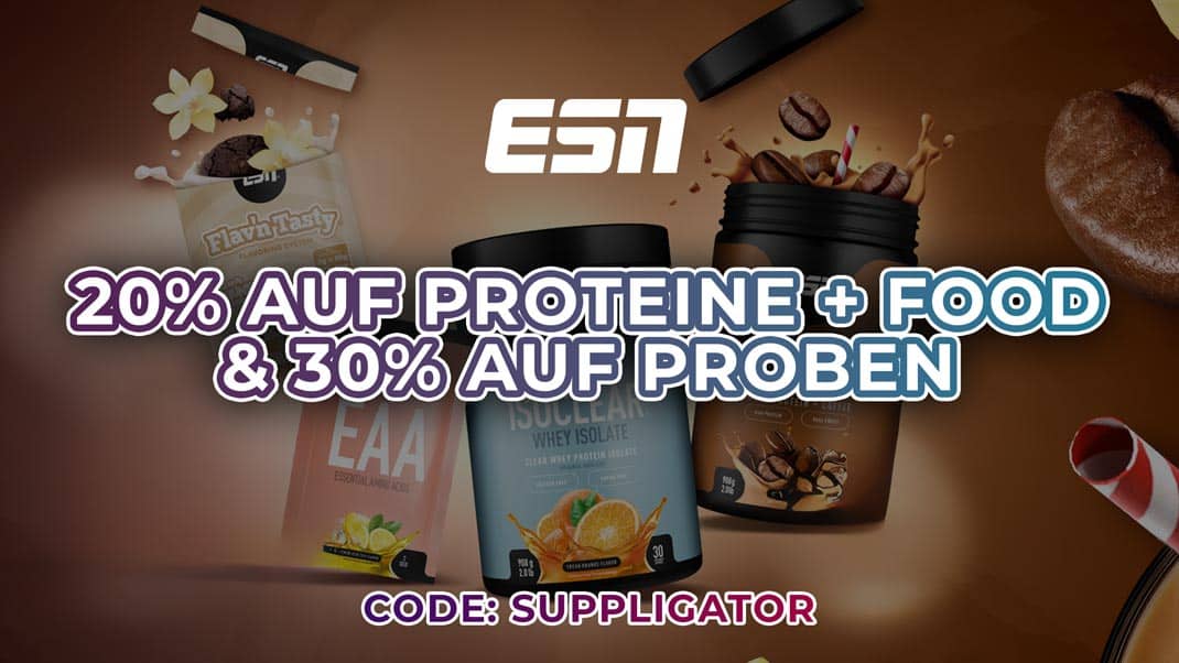 ESN-weekaanbieding: 20% korting op eiwitten + voeding en 30% korting op proefmonsters