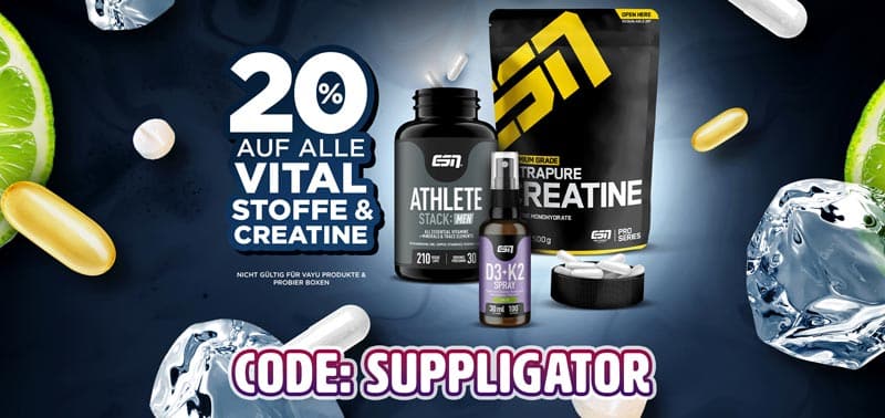 20% korting op ESN-vitamines + creatine + Daily tijdens de ESN-vitamineweek