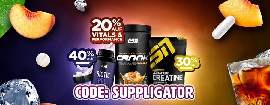 Tot 40% korting bij de ESN Vital- en Performance-actie met de ESN-kortingscode SUPPLIGATOR