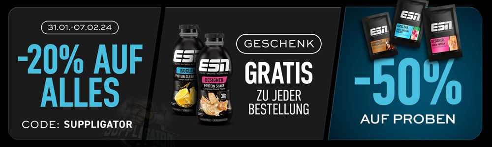 20% korting op alles bij ESN + 2 gratis RTD-shakes