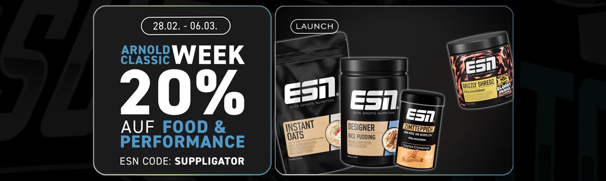 ESN Arnold Classic Week met 20% korting op Food & Performance