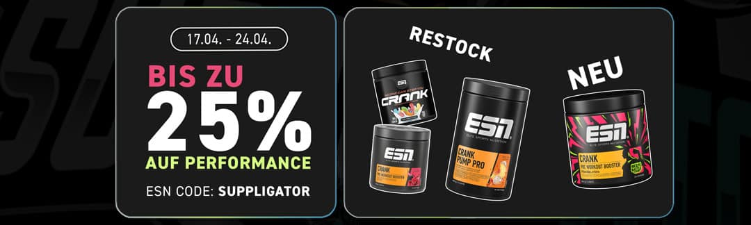 Tot 25% korting tijdens de ESN Performance Week + nieuwe Crank Biceps Battle