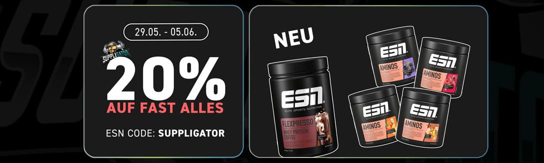 20% korting op bijna alles bij ESN + lancering van de nieuwe ESN Aminos