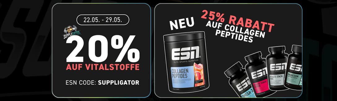 ESN-actie op essentiële voedingsstoffen met tot wel 25% korting + lancering van de nieuwe collageenpeptiden