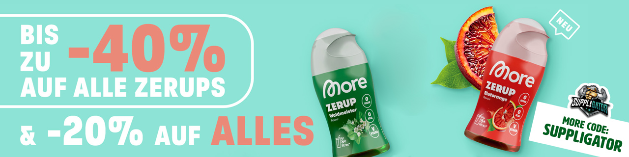 20% korting op alles bij More + tot 40% korting op Zerups met een staffelkorting