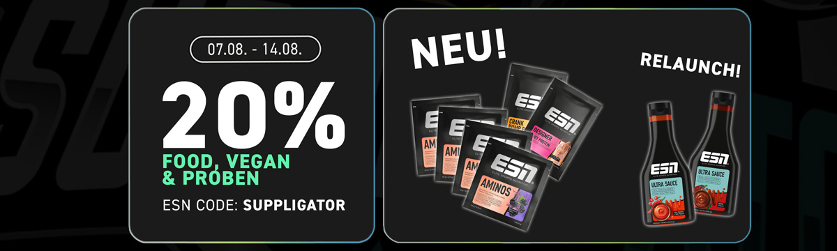 Tot 50% korting op eten, veganistische producten en proefpakketten bij ESN