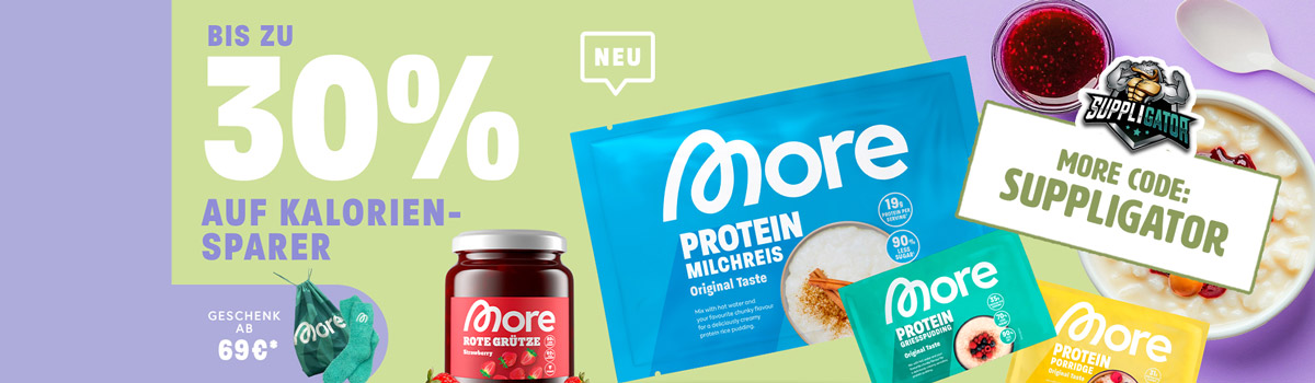 Tot 30% korting bij de More-kaloriebesparingsactie + lancering van More Protein Milchreis Style en nog veel meer!