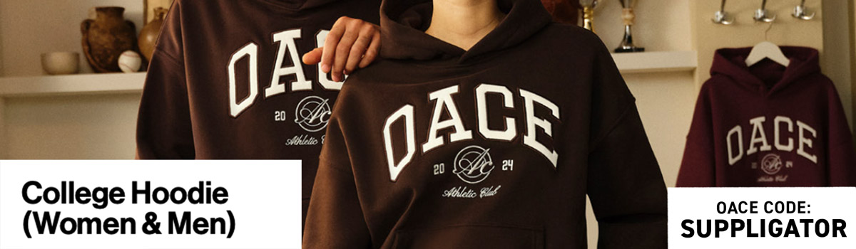 10% korting bij de lancering van OACE met een nieuwe college-hoodie