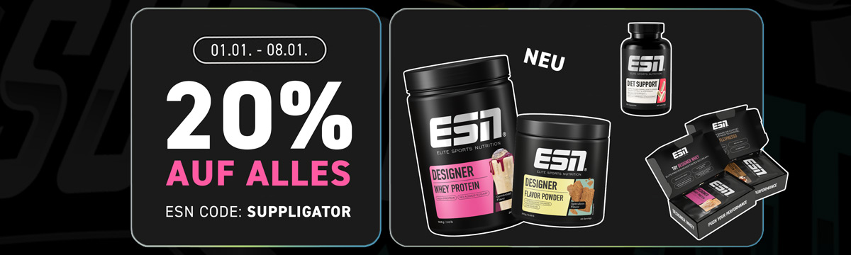 20% korting op alles bij ESN + 40% korting op proefmonsters