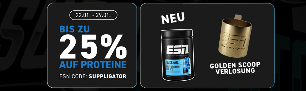 Tot 25% korting bij de ESN-eiwitactie + lancering van ISOCLEAR Blue Raspberry
