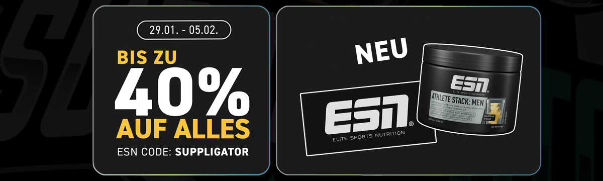 Bespaar tot 40% op ESN + lancering van het nieuwe Athlete Stack Powder
