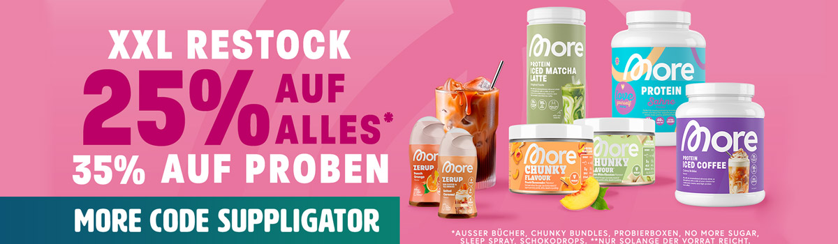 25% korting op alles bij More + 35% korting op proefmonsters en nieuwe Barista Zerups