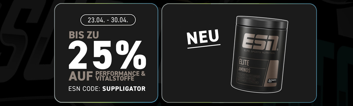 Tot 25% korting op ESN-vitamines en Performance + Lancering van Elite Aminos