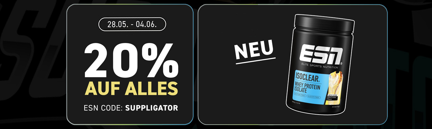 20% korting op alles bij ESN + lancering ISOCLEAR Pina Colada