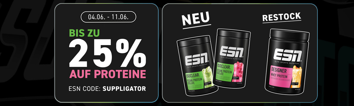 Tot 25% korting bij de ESN-eiwitactie + lancering van Vegan ISOCLEAR