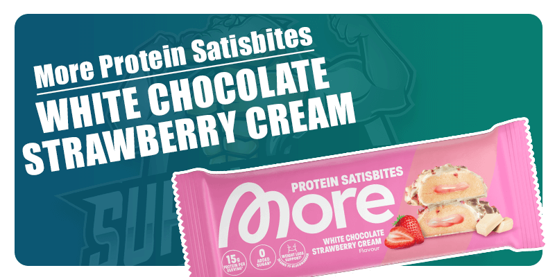 More Protein Satisbites Witte Chocolade-Aardbeiencrème 🍓🥛