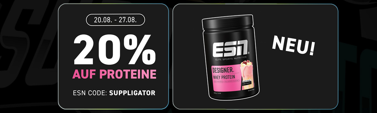 20% korting op eiwitten bij ESN ter gelegenheid van de lancering van de nieuwe Designer Whey KiBa