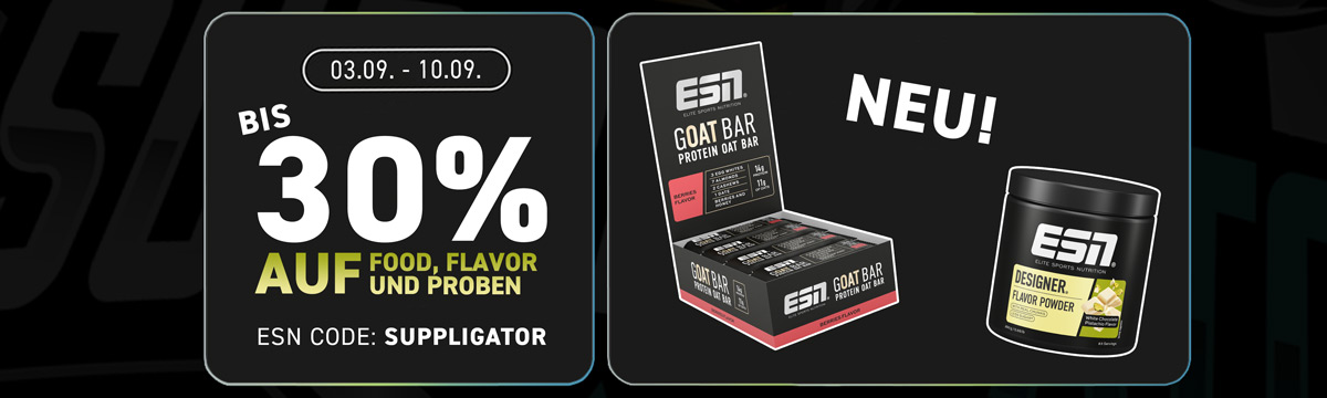 Tot 30% korting bij de ESN Food & Flavor-actie ter gelegenheid van de lancering van de GOAT Bar