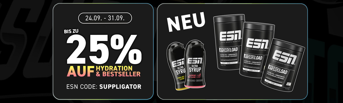 Tot 25% korting bij ESN op hydratatieproducten en bestsellers – Nieuw: Hydroload!