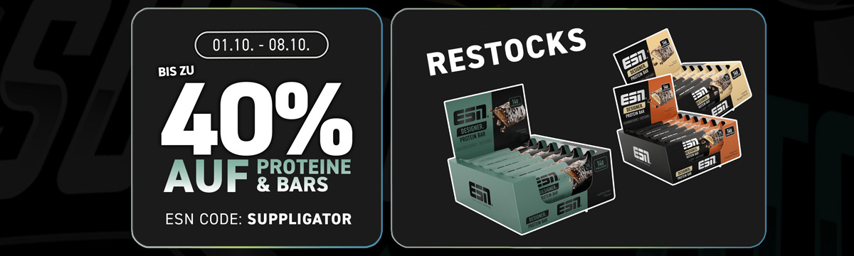 Tot 40% korting bij de ESN-actie op eiwitten en repen + designer-peperkoekreep
