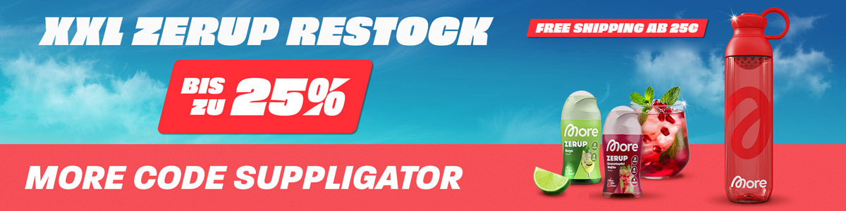 Tot 25% korting bij de XXL Zerup-restock, met een XXL-loterij en nieuwe producten