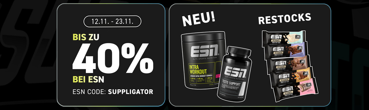 Tot 40% korting bij ESN Performance en de actie op voedingssupplementen