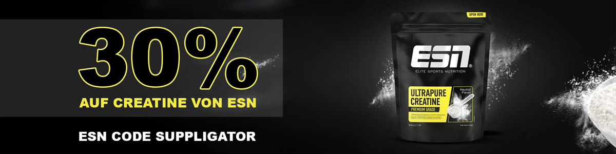 30% korting op ESN Creatine (creatinemonohydraat) met de ESN-kortingscode SUPPLIGATOR