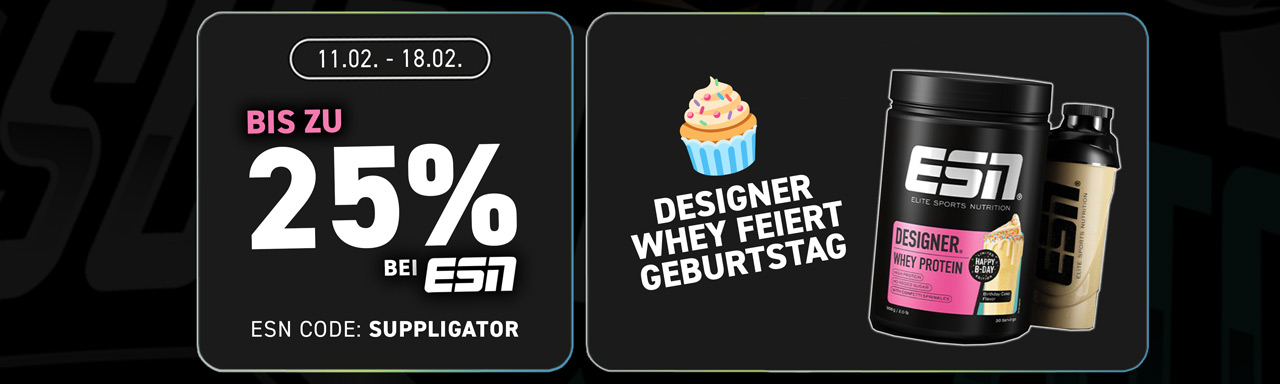 ESN Designer Whey Birthday met veel nieuwe producten en herbevoorradingen