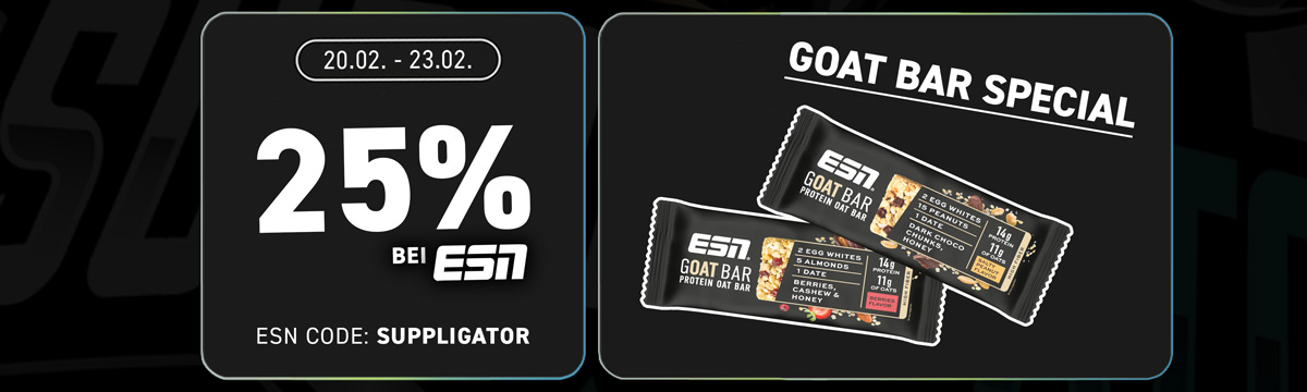 25% korting op alles bij de heropening van ESN + GOAT Bar