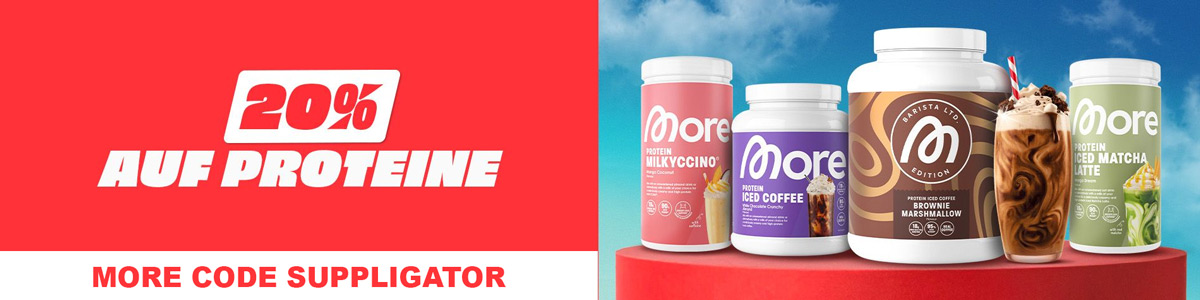20% korting op More Proteine, met nieuwe producten en veel herbevoorradingen