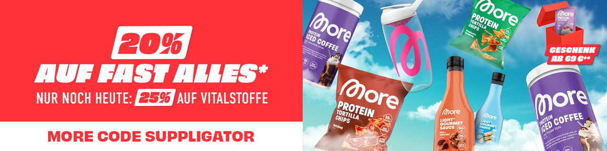 20% korting op alles bij More, met veel nieuwe producten en herbevoorradingen
