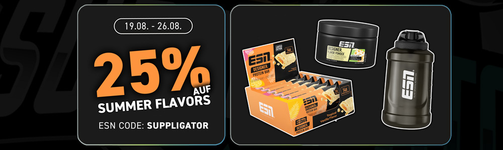 ESN Summer Flavors-actie met 25% korting op ISOCLEAR, Whey en meer!