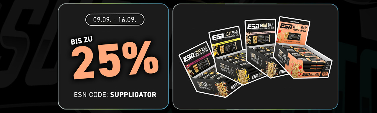 Tot 25% korting tijdens de ESN GOAT Bar Week