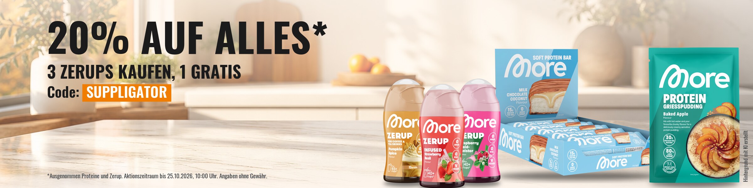 More verlengt de 20 % korting op alles – koop 3 Zerups, krijg er 1 gratis
